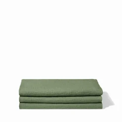 200 LINTEX Serviettes De Table|Serviettes De Bain En Lin-Serviette de bain en lin - Nid d'abeille - Vert d'Anduze