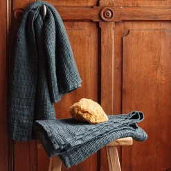 200 LINTEX Serviettes De Table|Serviettes De Bain En Lin-Serviette de bain en lin - Waffle - Bleu Pétrole
