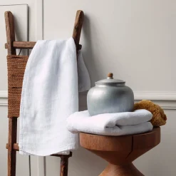 200 LINTEX Serviettes De Table|Serviettes De Bain En Lin-Serviette de bain en lin - Nid d'abeille - Blanc Optique