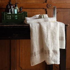 200 LINTEX Serviettes De Table|Serviettes De Bain En Lin-Serviette de bain en lin - Nid d'abeille - Bande