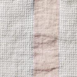 200 LINTEX Serviettes De Table|Serviettes De Bain En Lin-Serviette de bain en lin - Nid d'abeille - Bande Beige Rosé