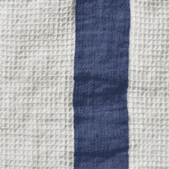 200 LINTEX Salle De Bain : Esprit Japonais|Serviettes De Table-Serviette de bain en lin - Nid d'abeille - Bande Bleu Shibori