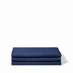 200 LINTEX Salle De Bain : Esprit Japonais|Serviettes De Table-Serviette de bain en lin - Nid d'abeille - Bleu Shibori