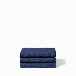 200 LINTEX Salle De Bain : Esprit Japonais|Serviettes De Table-Serviette de bain en lin - Waffle - Bleu Shibori