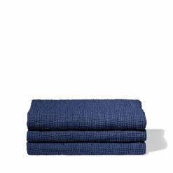 200 LINTEX Salle De Bain : Esprit Japonais|Serviettes De Table-Serviette de bain en lin - Waffle - Bleu Shibori