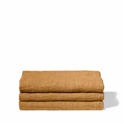 200 LINTEX Salle De Bain : Esprit Japonais|Serviettes De Table-Serviette de bain en lin - Waffle - Jaune Asahi