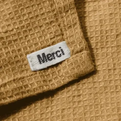 200 LINTEX Salle De Bain : Esprit Japonais|Serviettes De Table-Serviette de bain en lin - Nid d'abeille - Jaune Asahi