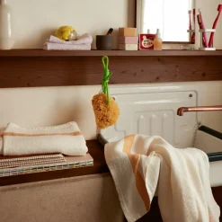 200 LINTEX Salle De Bain : Esprit Japonais|Serviettes De Table-Serviette de bain en lin - Nid d'abeille - Bande Jaune Asahi