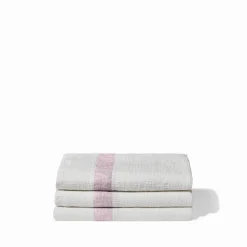 200 LINTEX Salle De Bain : Esprit Japonais|Serviettes De Table-Serviette de bain en lin - Nid d'abeille - Bande Parme Fuji Iro
