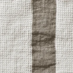 200 LINTEX Maison De Campagne|Serviettes De Table-Serviette de bain en lin - Nid d'abeille - Bande Brun Cha Iro