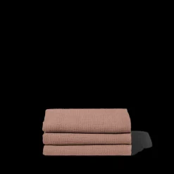 200 LINTEX Maison De Campagne-Serviette de bain en lin - Nid d'abeille - Rose Argile