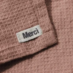 200 LINTEX Maison De Campagne-Serviette de bain en lin - Nid d'abeille - Rose Argile