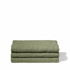 200 LINTEX Maison De Campagne|Salle De Bain : Esprit Japonais-Serviette de bain en lin - Waffle - Vert Komorebi