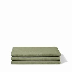 200 LINTEX Maison De Campagne|Salle De Bain : Esprit Japonais-Serviette de bain en lin - Nid d'abeille - Vert Komorebi