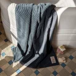 2100 GAZEX Sélection De Bain Merci|Serviettes De Table-Serviette de bain en éponge - Bleu Pétrole