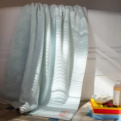 2100 GAZEX Sélection De Bain Merci|Serviettes De Table-Serviette de bain en éponge - Bleu Antiparos
