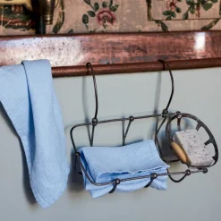 200 LINTEX Serviettes De Table|Serviettes Invités-Serviette de bain invité en lin - Nid d'abeille - Bleu Tyrrhénien