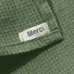 200 LINTEX Serviettes De Table|Serviettes Invités-Serviette de bain invité en lin - Nid d'abeille - Vert d'Anduze