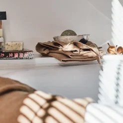 200 LINTEX Maison De Campagne|Serviettes De Table-Serviette de bain invité en lin - Nid d'abeille - Brun Cha Iro