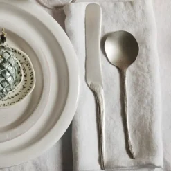 200 LINTEX Serviettes De Table-Serviette de table en lin lavé - Blanc Optique