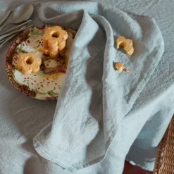 200 LINTEX Serviettes De Table-Serviette de table en lin lavé - Gris Vésuve