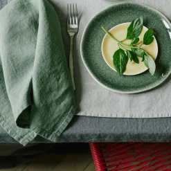 200 LINTEX Serviettes De Table-Serviette de table en lin lavé - Vert d'Anduze