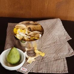 200 LINTEX L'esprit Merci|Serviettes De Table-Serviette de table en lin lavé - Carreaux Brun Cha Iro