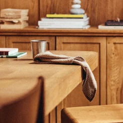 200 LINTEX L'esprit Merci|Serviettes De Table-Serviette de table en lin lavé - Carreaux Brun Cha Iro