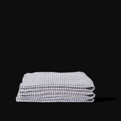 200 LINTEX L'esprit Merci|Serviettes De Table-Serviette de table en lin lavé - Carreaux Bleu Shibori