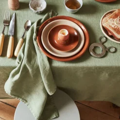200 LINTEX Maison De Campagne|Serviettes De Table-Serviette de table en lin lavé - Vert Komorebi