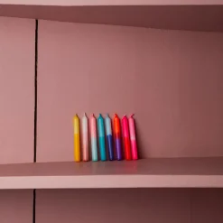 1070 FRAU GOLD Bougies & Parfums D'intérieur-Set de 8 bougies anniversaire confetti