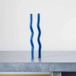 880 HEADSUP DESIGN COMPANY Bougies & Parfums D'intérieur-Set de 2 bougies Wiggle - Bleu