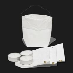 MERCI Guirlandes & Bobines|Maison De Campagne-Set de 4 lanternes en papier - Blanc et or