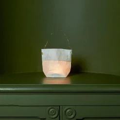 MERCI Guirlandes & Bobines|Maison De Campagne-Set de 4 lanternes en papier - Blanc et or