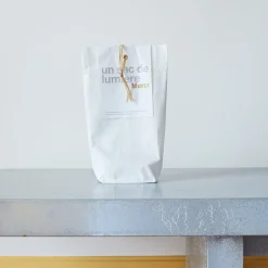 MERCI Guirlandes & Bobines|Maison De Campagne-Set de 4 lanternes en papier - Blanc et or