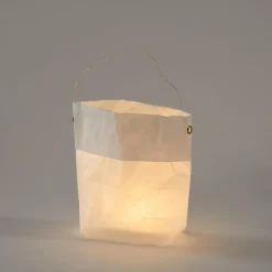 MERCI Guirlandes & Bobines|Maison De Campagne-Set de 4 lanternes en papier - Blanc et or