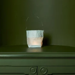 MERCI Guirlandes & Bobines|Maison De Campagne-Set de 4 lanternes en papier - Blanc et argenté