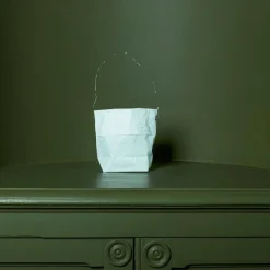 MERCI Guirlandes & Bobines|Maison De Campagne-Set de 4 lanternes en papier - Blanc et argenté