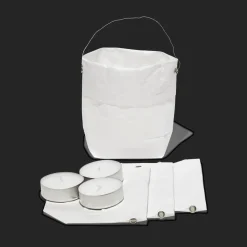 MERCI Guirlandes & Bobines|Maison De Campagne-Set de 4 lanternes en papier - Blanc et argenté