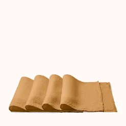 200 LINTEX Sets De Table-Set de table en lin lavé - Jaune Asahi