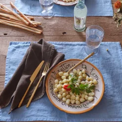 200 LINTEX Sets De Table-Set de table en lin lavé - Bleu Tyrrhénien