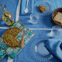 200 LINTEX Sets De Table-Set de table en lin lavé - Bleu Paros
