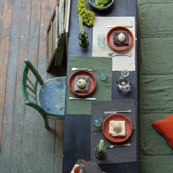 200 LINTEX Sets De Table-Set de table en lin lavé - Vert d'Anduze