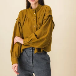 Femme SIX SŒURS Chemises-SIXSOEURS - Blouse Arlette - Marron