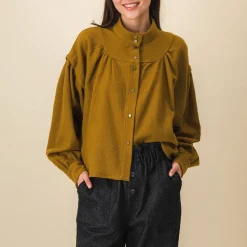 Femme SIX SŒURS Chemises-SIXSOEURS - Blouse Arlette - Marron