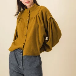 Femme SIX SŒURS Chemises-SIXSOEURS - Blouse Arlette - Marron