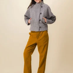 Femme SIX SŒURS Vestes-SIXSOEURS - Blouson Alba - Gris