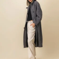 Femme SIX SŒURS L'esprit Merci|Manteaux-SIXSOEURS - Manteau Odile - Gris