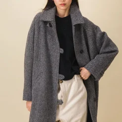 Femme SIX SŒURS L'esprit Merci|Manteaux-SIXSOEURS - Manteau Odile - Gris