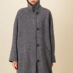 Femme SIX SŒURS L'esprit Merci|Manteaux-SIXSOEURS - Manteau Odile - Gris